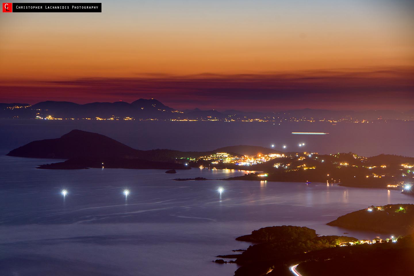 Shortly after sunset at Paratiritirio site overlooking Sivota and Corfu!